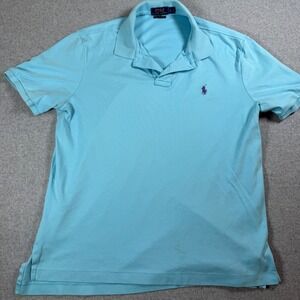 Polo Ralph Lauren Men's Light‎ Blue Pima Soft Touch Polo Shirt Size L